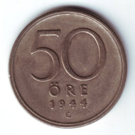 Монета 50 эре. 1944 год, Швеция. Монета 50 эре. 1944 год, Швеция.