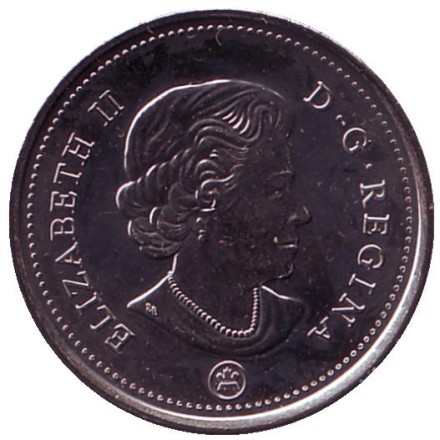 Монета 25 центов. 2016 год, Канада. Канадский олень (Карибу). Монета 25 центов. 2016 год, Канада. Канадский олень (Карибу).