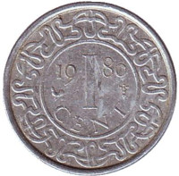 Монета 1 цент. 1980 год, Суринам. 