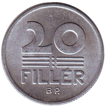 Монета 20 филлеров. 1981 год, Венгрия.