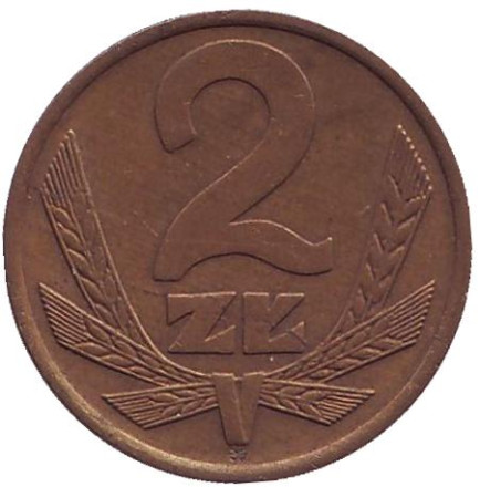Монета 2 злотых. 1977 год, Польша.