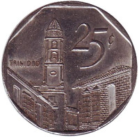 Город-музей Тринидад. Монета 25 сентаво. 1998 год, Куба.