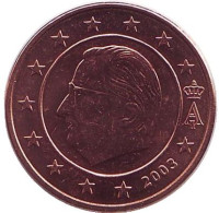 Монета 2 цента. 2003 год, Бельгия.