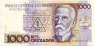Банкнота 1000 крузадо. Бразилия. (с надпечаткой 1 новый крузадо). Банкнота 1000 крузадо. Бразилия. (с надпечаткой 1 новый крузадо).