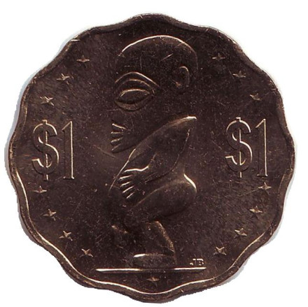 Монета 1 доллар. 2015 год, Острова Кука. Тангароа. Божество.