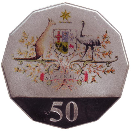 Монета 50 центов. 2001 год, Австралия. Столетие Федерации.
