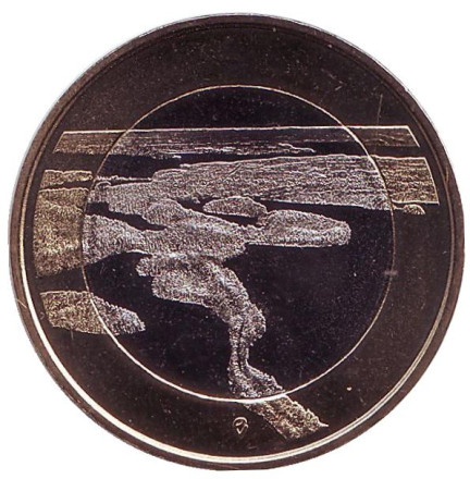 Монета 5 евро. 2018 год, Финляндия. Национальный парк Пункхарью.