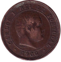 Монета 5 рейсов. 1906 год, Португалия. 