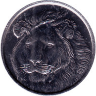 Монета 1 куруш. 2022 год, Турция. Дикие кошки. Лев. Монета 1 куруш. 2022 год, Турция. Дикие кошки. Лев.