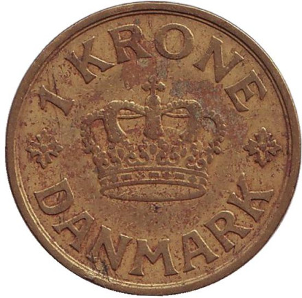 Монета 1 крона. 1929 год, Дания.
