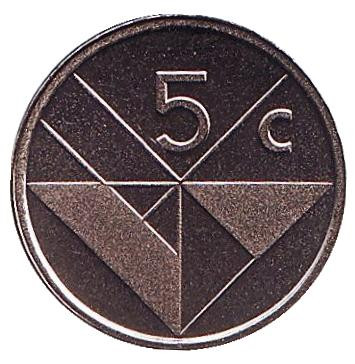 Монета 5 центов. 2000 год, Аруба. UNC.