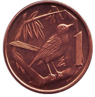 Монета 1 цент, 1999 год, Каймановы острова. Птица на ветке (дрозд). Монета 1 цент, 1999 год, Каймановы острова. Птица на ветке (дрозд).