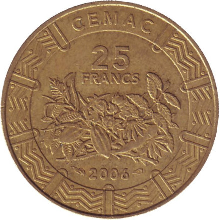 Монета 25 франков. 2006 год, Центральные Африканские Штаты.