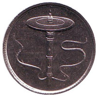 Волчок. Монета 5 сен. 2011 год, Малайзия. UNC.
