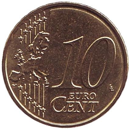 Монета 10 центов. 2013 год, Бельгия. Монета 10 центов. 2013 год, Бельгия.