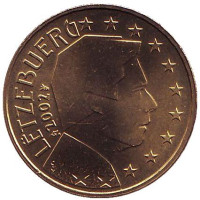 Монета 10 центов. 2002 год, Люксембург.
