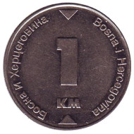 Монета 1 конвертируемая марка. 2002 год, Босния и Герцеговина. Монета 1 конвертируемая марка. 2002 год, Босния и Герцеговина.
