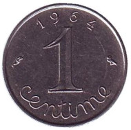 Монета 1 сантим. 1964 год, Франция. Монета 1 сантим. 1964 год, Франция.