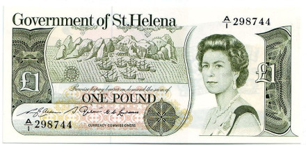 Банкнота 1 фунт. 1979 год, Остров Святой Елены.