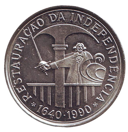 Монета 100 эскудо. 1990 год, Португалия. 350-летие восстановления португальской независимости.