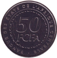 Монета 50 франков. 2006 год, Центральные Африканские Штаты. UNC. Монета 50 франков. 2006 год, Центральные Африканские Штаты. UNC.