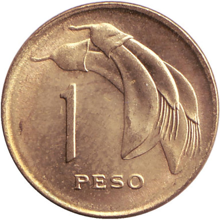 Монета 1 песо. 1969 год, Уругвай. UNC. Цветок.