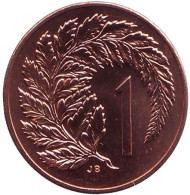 Монета 1 цент. 1987 год, Новая Зеландия. UNC Лист папоротника. Монета 1 цент. 1987 год, Новая Зеландия. UNC Лист папоротника.