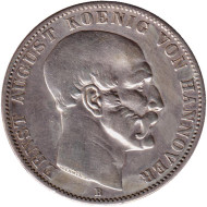 Монета 1 талер. 1851 год,Германия. Ганновер. Монета 1 талер. 1851 год,Германия. Ганновер.
