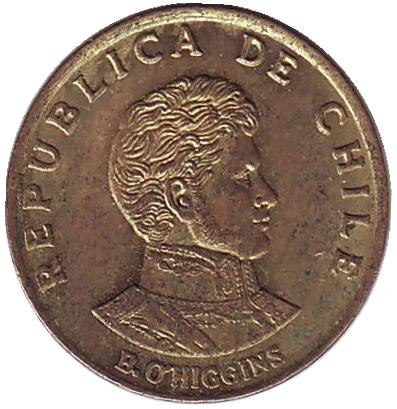 Монета 10 чентезимо. 1971 год, Чили.