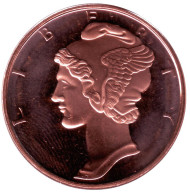 Меркурий. Монетовидный жетон. Унция меди 999. США (Вариант II). Меркурий. Монетовидный жетон. Унция меди 999. США (Вариант II).