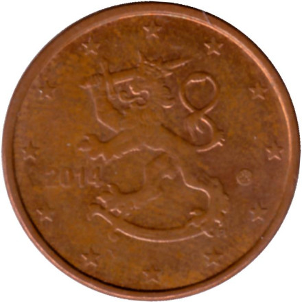 Монета 5 центов. 2014 год, Финляндия.