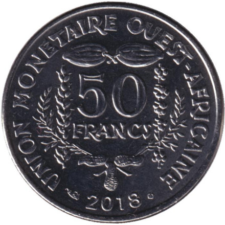 Монета 50 франков. 2018 год, Западные Африканские штаты.