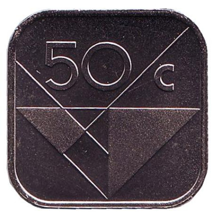 Монета 50 центов. 2000 год, Аруба. UNC.