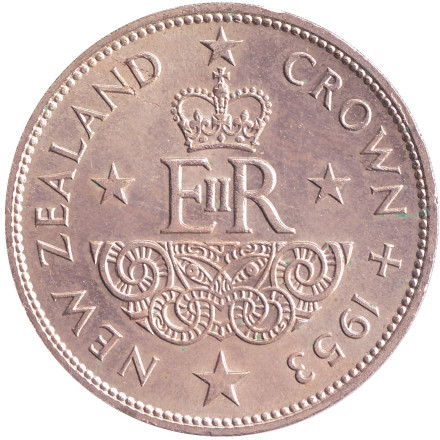 Монета 1 крона. 1953 год, Новая Зеландия. VF.