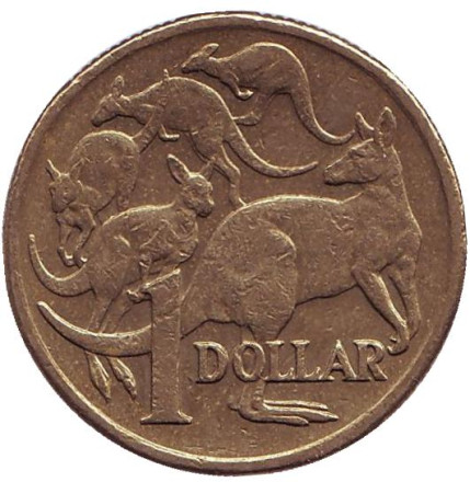 Монета 1 доллар. 2006 год, Австралия. Кенгуру.