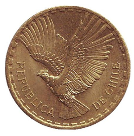 Монета 2 чентезимо. 1964 год, Чили. aUNC. Кондор.