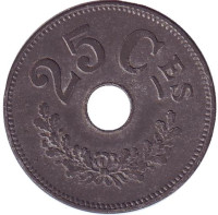 Монета 25 сантимов. 1916 год, Люксембург.