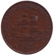 Монета 1 пенни. 1932 год, Южная Африка. Корабль "Дромедарис". Монета 1 пенни. 1932 год, Южная Африка. Корабль "Дромедарис".