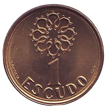 Монета 1 эскудо. 1998 год, Португалия. UNC.