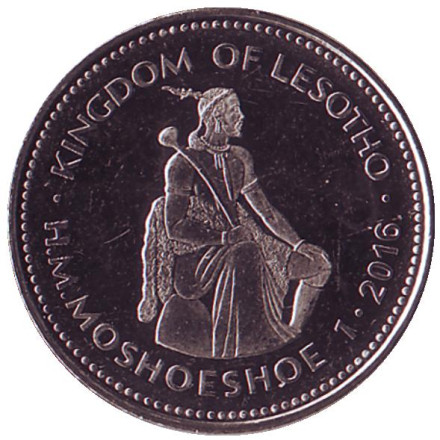 Монета 1 лоти. 2016 год, Лесото. Мошеш I - король Лесото.