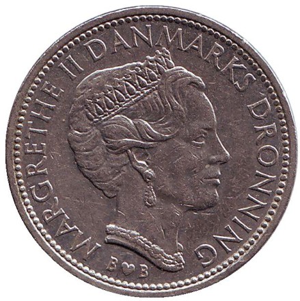 Монета 10 крон. 1981 год, Дания. Монета 10 крон. 1981 год, Дания.