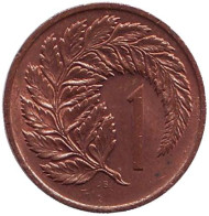 Монета 1 цент. 1972 год, Новая Зеландия. Лист папоротника. Монета 1 цент. 1972 год, Новая Зеландия. Лист папоротника.