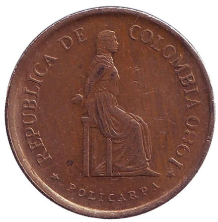 Монета 5 песо. 1980 год, Колумбия. Поликарпа Салавариета Риос.