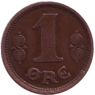 Монета 1 эре. 1916 год, Дания.