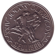 Монета 250 эскудо. 1988 год, Португалия. XXIV летние Олимпийские игры в Сеуле. Монета 250 эскудо. 1988 год, Португалия. XXIV летние Олимпийские игры в Сеуле.