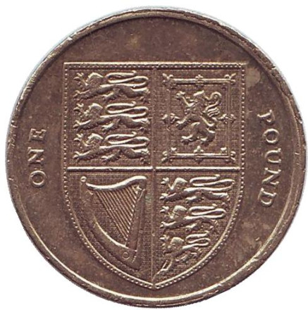 Монета 1 фунт. 2012 год, Великобритания. Королевский Щит.