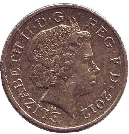 Монета 1 фунт. 2012 год, Великобритания. Королевский Щит. Монета 1 фунт. 2012 год, Великобритания. Королевский Щит.