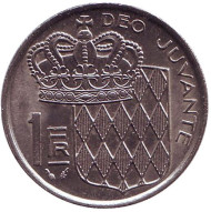 Монета 1 франк. 1975 год, Монако. Монета 1 франк. 1975 год, Монако.