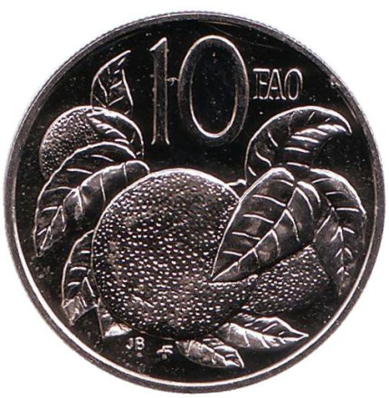 Монета 10 центов. 1979 год, Острова Кука. ФАО. Апельсин.