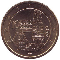 Монета 10 центов, 2009 год, Австрия.